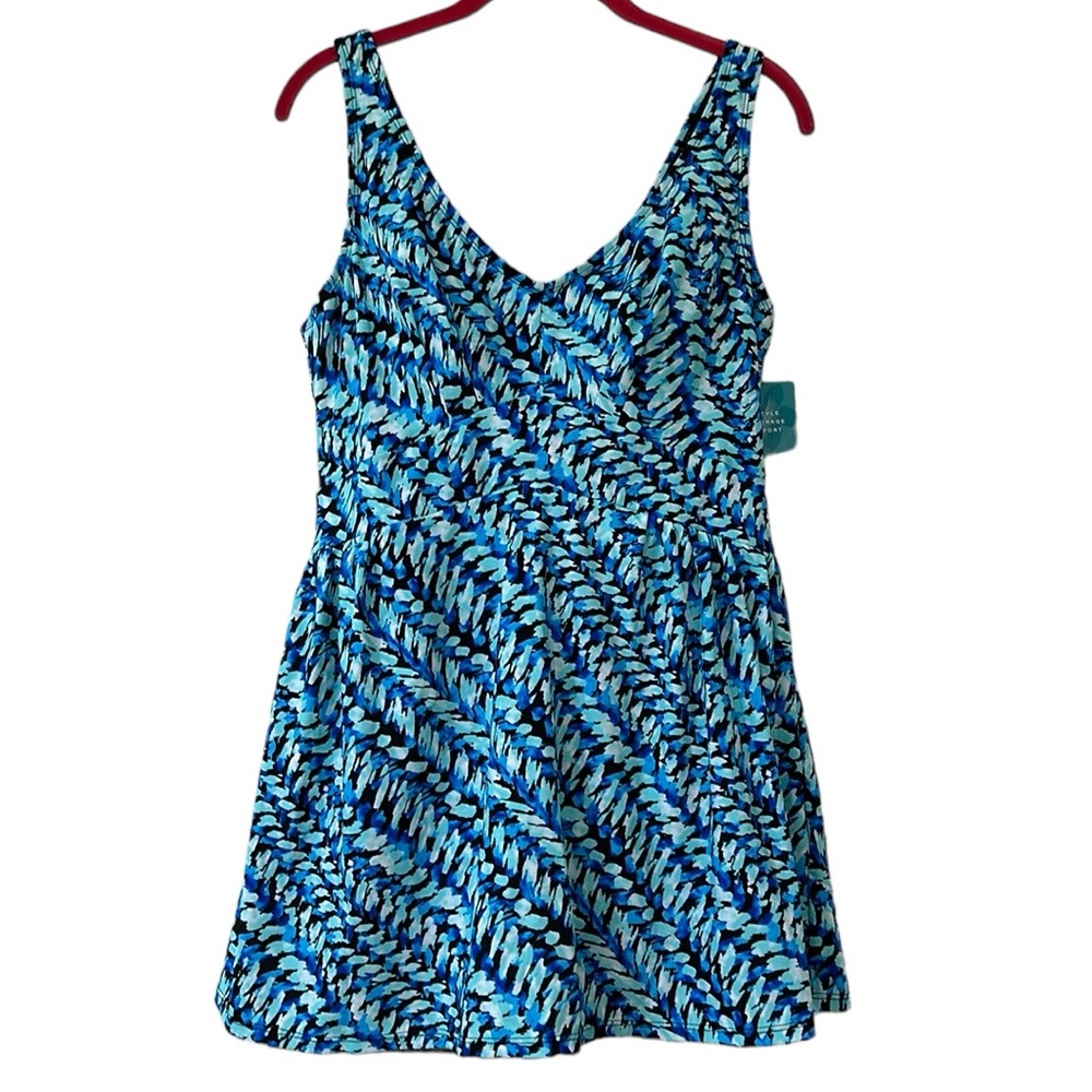 Swimsuits For All Blue and Black One Piece